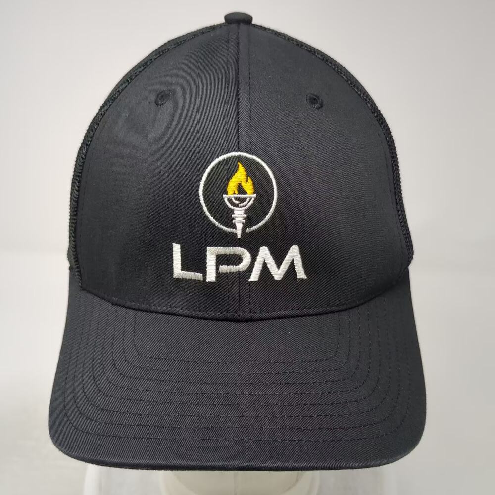 Richardson Trucker Hat Black White Snapback OS Embroidered Mesh 112 Adjustable - Picture 2 of 10